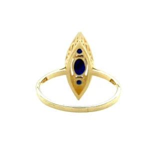 New Gouden ring met saffier en diamant 14 krt Diamanten Ringen | Ringen Met Edelsteen