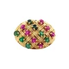 New Gouden ring met smaragd en robijn 18 krt Ringen Met Edelsteen