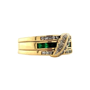 Hot Gouden ring met smaragd en diamant 18 krt Diamanten Ringen | Ringen Met Edelsteen