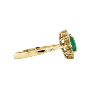 Clearance Gouden ring met smaragd en diamant 14 krt Diamanten Ringen | Ringen Met Edelsteen