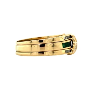 Hot Gouden ring met smaragd en diamant 18 krt Diamanten Ringen | Ringen Met Edelsteen