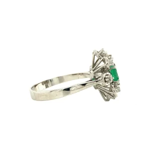 Outlet Gouden ring met smaragd en diamant 18 krt Diamanten Ringen | Ringen Met Edelsteen