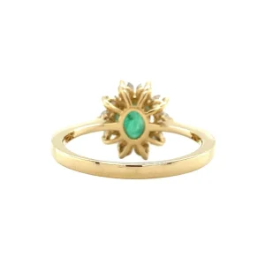 Clearance Gouden ring met smaragd en diamant 14 krt Diamanten Ringen | Ringen Met Edelsteen