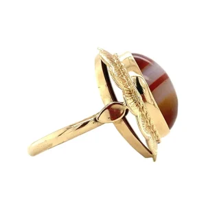Fashion Gouden ring met streepagaat 14 krt Ringen Met Edelsteen