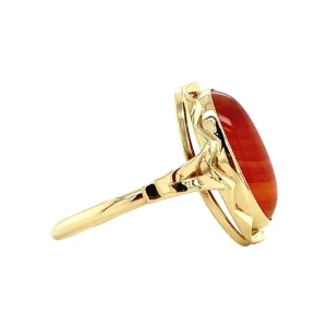 Fashion Gouden ring met streepagaat 14 krt Ringen Met Edelsteen