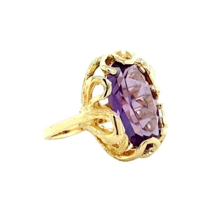 Clearance Gouden ring met synthetische saffier 14 krt Ringen Met Edelsteen