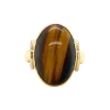 Hot Gouden ring met tijgeroog 14 krt Ringen Met Edelsteen
