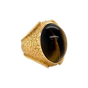 Sale Gouden ring met tijgeroog 20 krt Ringen Met Edelsteen