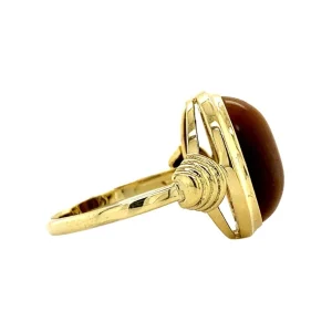 Fashion Gouden ring met tijgeroog 18 krt Ringen Met Edelsteen