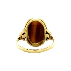 Fashion Gouden ring met tijgeroog 18 krt Ringen Met Edelsteen