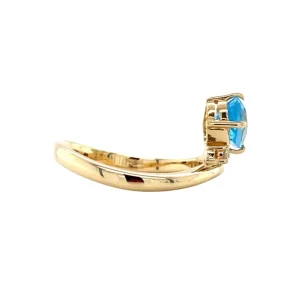 Hot Gouden ring met topaas en diamant 18 krt Diamanten Ringen | Ringen Met Edelsteen