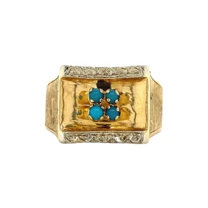 Online Gouden ring met turkoois 18 krt Ringen Met Edelsteen