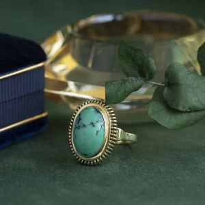 Hot Gouden ring met turkoois 14 krt Ringen Met Edelsteen