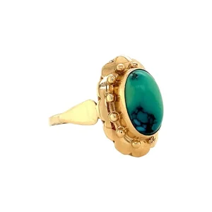 New Gouden ring met turkoois 14 krt Ringen Met Edelsteen