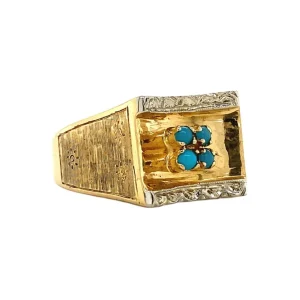 Online Gouden ring met turkoois 18 krt Ringen Met Edelsteen
