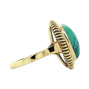 Hot Gouden ring met turkoois 14 krt Ringen Met Edelsteen