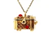 Online Gouden schatkist hanger met bloedkoraal 14 krt Gouden Hanger Met Edelsteen