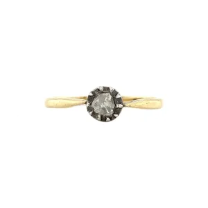 Fashion Gouden solitair ring met roosdiamant 14 krt Diamanten Ringen | Ringen Met Edelsteen