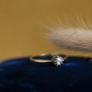 Fashion Gouden solitair ring met roosdiamant 14 krt Diamanten Ringen | Ringen Met Edelsteen