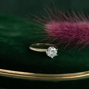 Discount Gouden solitair ring met diamant 14 krt Diamanten Ringen
