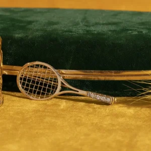 Online Gouden tennisracket broche met diamant 14 krt Broches
