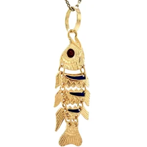 Online Gouden vis hanger met emaille 18 krt Gouden Hangers