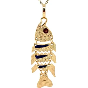 Online Gouden vis hanger met emaille 18 krt Gouden Hangers