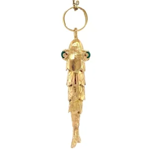 Discount Gouden vis hanger met kleursteen 18 krt Gouden Hanger Met Edelsteen