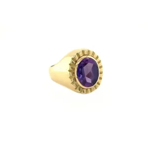 Discount Gouden zegelring met amethist 14 krt Ringen Met Edelsteen