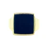 Online Gouden zegelring met blauwe laagsteen 14 krt Ringen Met Edelsteen