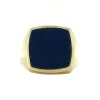 Clearance Gouden zegelring met blauwe laagsteen 14 krt Ringen Met Edelsteen