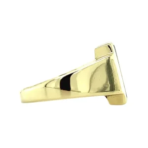 Online Gouden zegelring met blauwe laagsteen 14 krt Ringen Met Edelsteen