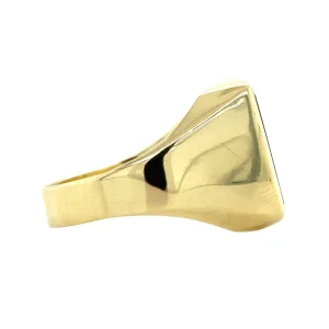 Clearance Gouden zegelring met blauwe laagsteen 14 krt Ringen Met Edelsteen