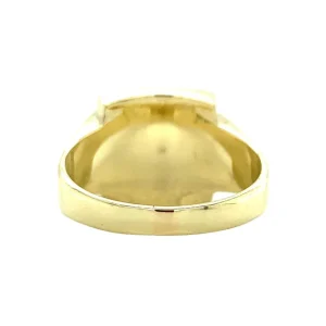Online Gouden zegelring met blauwe laagsteen 14 krt Ringen Met Edelsteen