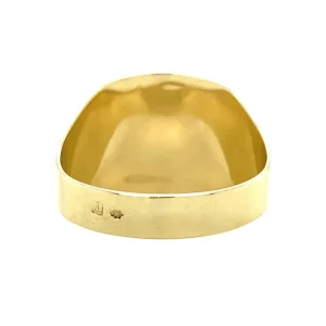 Clearance Gouden zegelring met blauwe laagsteen 14 krt Ringen Met Edelsteen