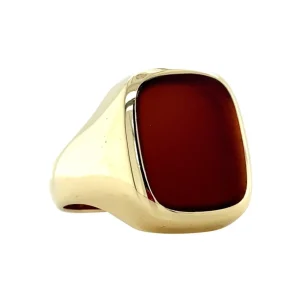 Discount Gouden zegelring met carneool 14 krt Ringen Met Edelsteen