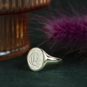 Best Gouden zegelring met gravure 14 krt Gouden Ringen