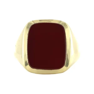 Online Gouden zegelring met lagensteen carneool 14 krt Ringen Met Edelsteen