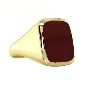 Online Gouden zegelring met lagensteen carneool 14 krt Ringen Met Edelsteen