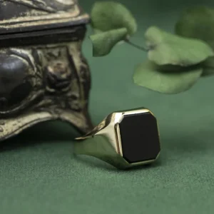 Outlet Gouden zegelring met onyx 14 krt Ringen Met Edelsteen