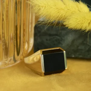 Best Gouden zegelring met onyx 14 krt Ringen Met Edelsteen
