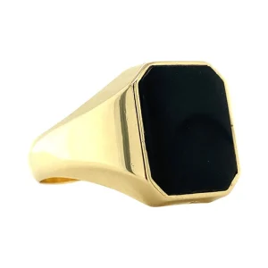 Sale Gouden zegelring met onyx 14 krt Ringen Met Edelsteen