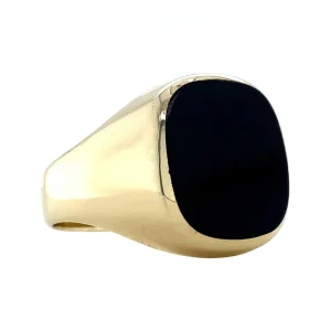 Clearance Gouden zegelring met onyx 14 krt Ringen Met Edelsteen