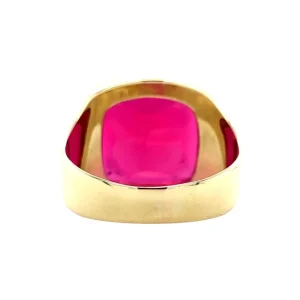 Clearance Gouden zegelring met robijn 14 krt Ringen Met Edelsteen