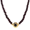 Sale Granaat collier met gouden sluiting 14 krt Kettingen Met Edelsteen