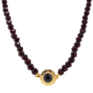 Sale Granaat collier met gouden sluiting 14 krt Kettingen Met Edelsteen