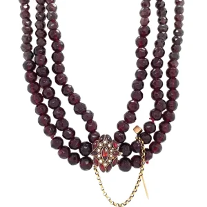 Online Granaat collier met gouden siersluiting 14 krt Kettingen Met Edelsteen