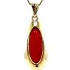 Best Hanger met bloedkoraal 8 krt Gouden Hanger Met Edelsteen