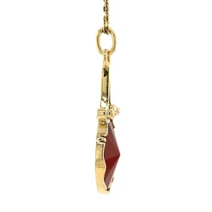 Clearance Hanger met carneool 12 krt Gouden Hanger Met Edelsteen