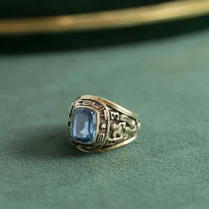 Hot Herenring met blauwe spinel 10 krt Ringen Met Edelsteen